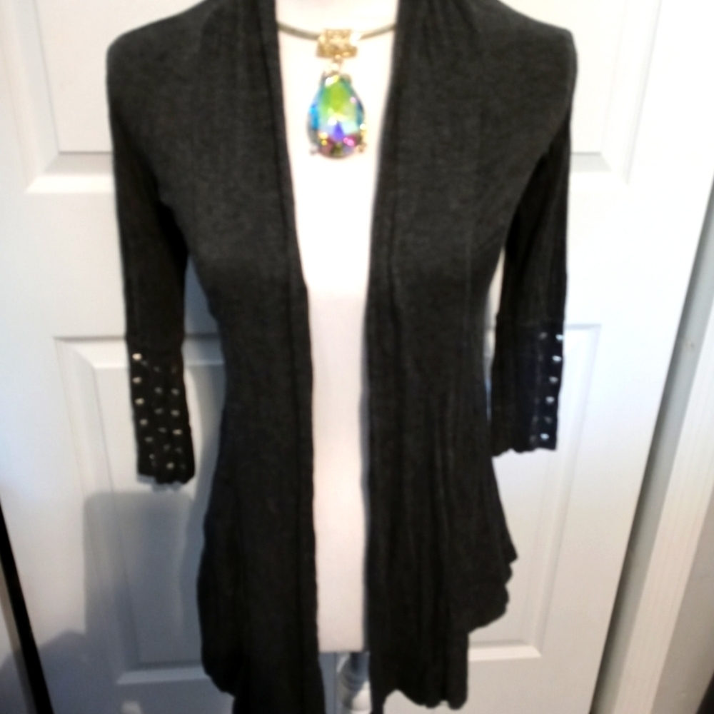Tiffany & grey womens size small gray cardigan